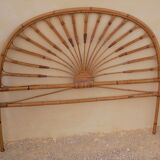Rattan headboard and bedside table
