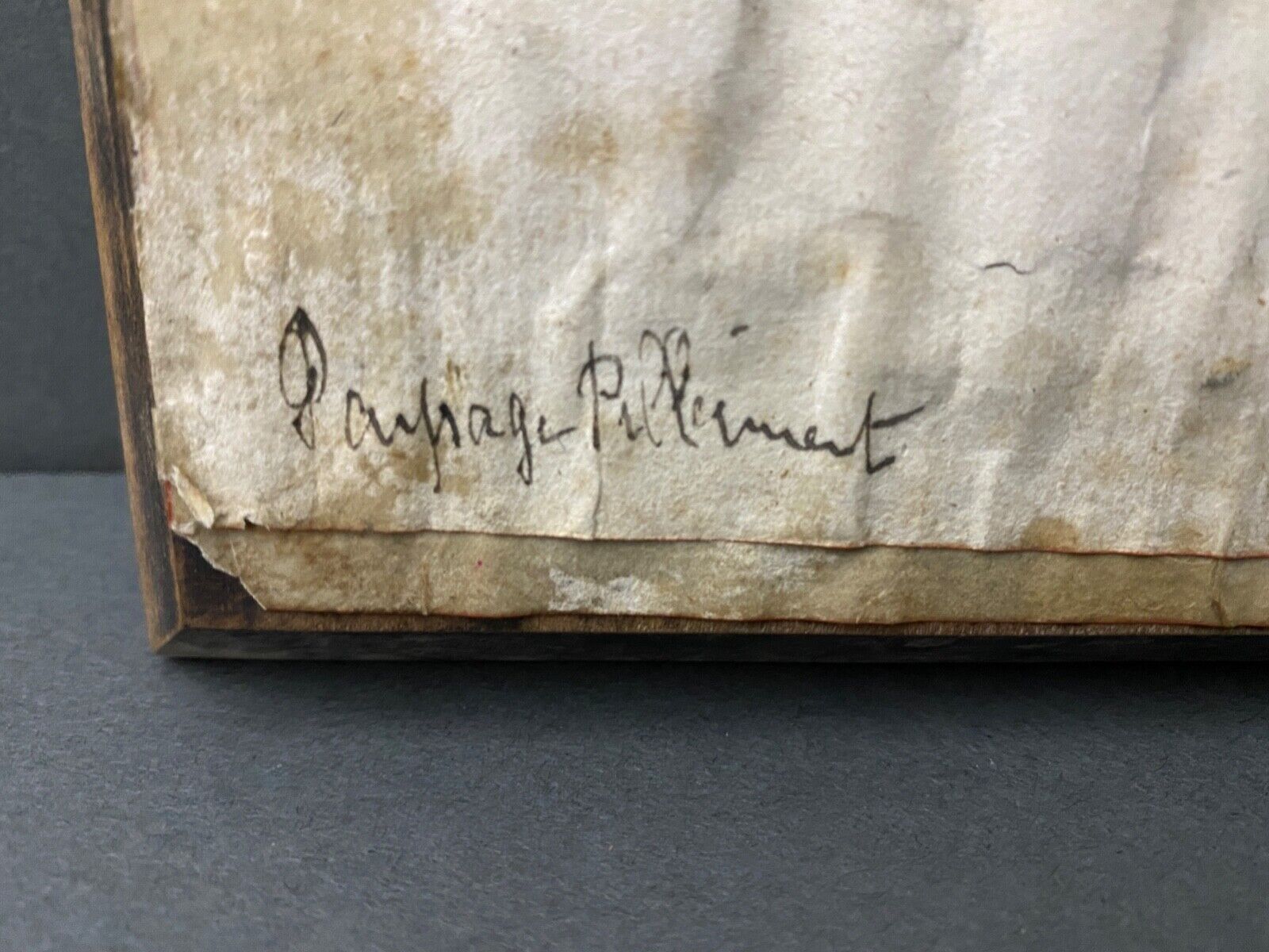 Hand-painted miniature Landscape with washerwomen 1960