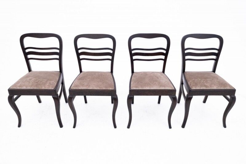 Antique table + chairs set, Western Europe, early 20th century.