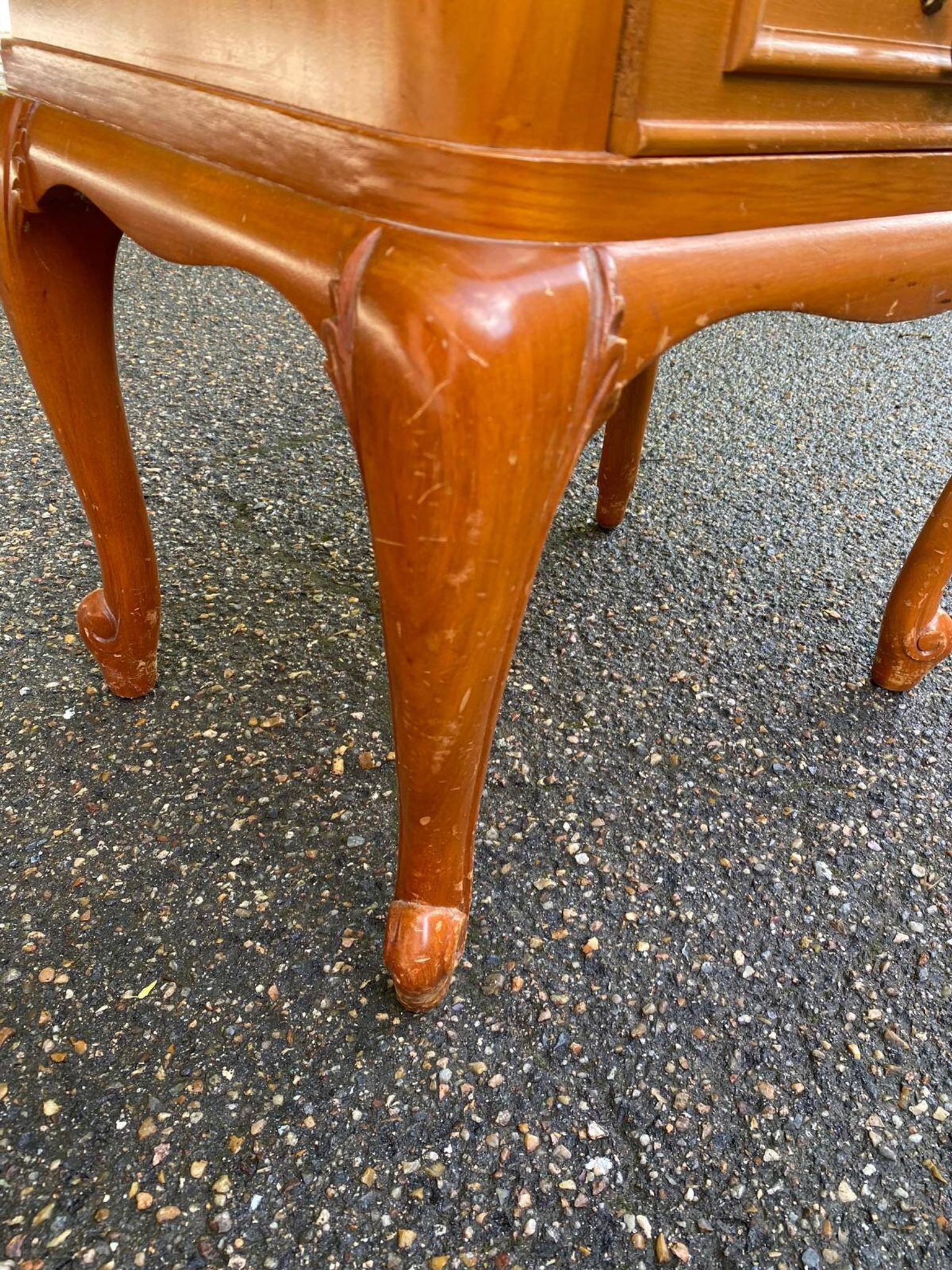 Louis XV bedside table in solid wood from the 20th century