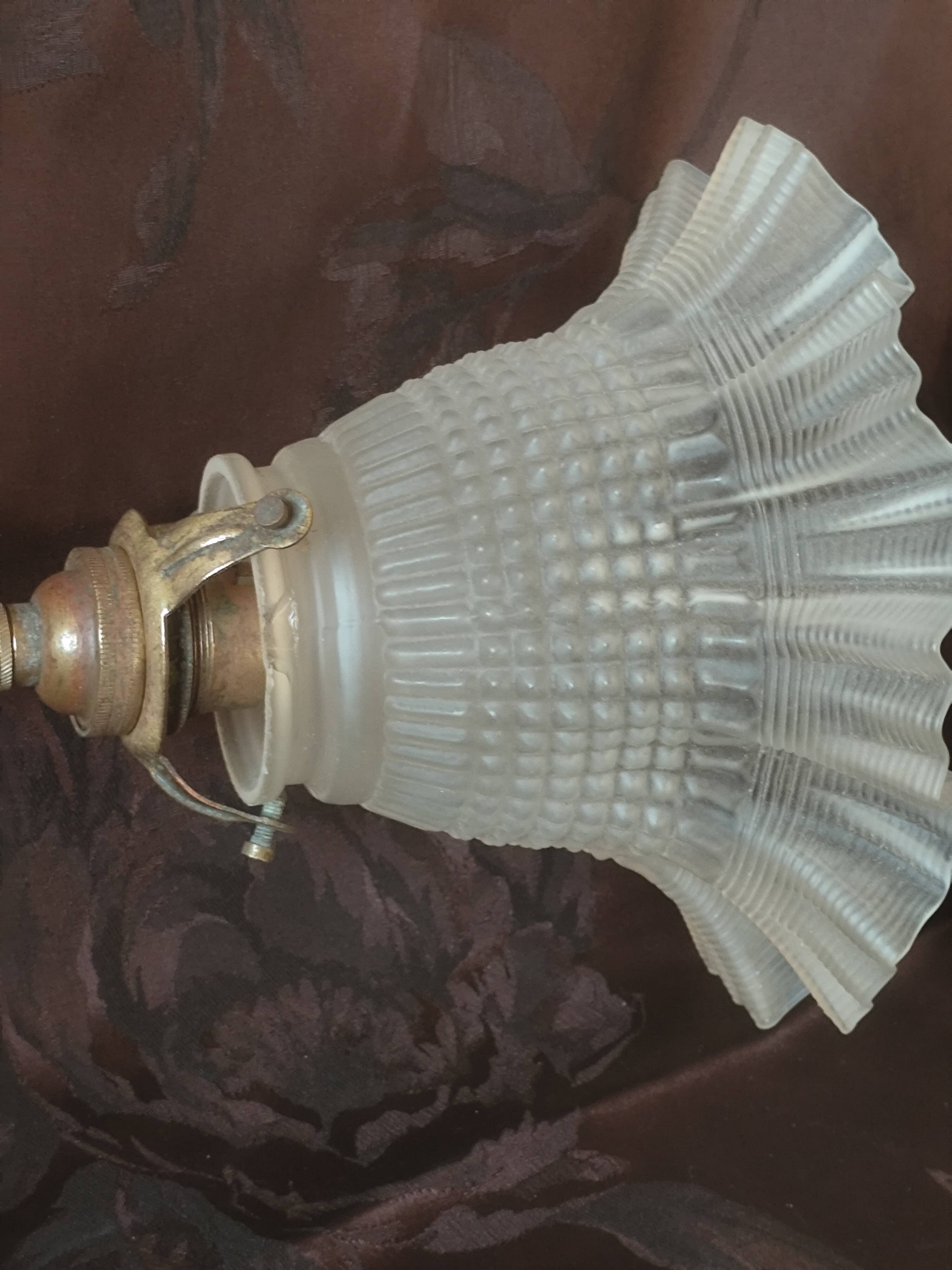 Swan neck and tulip glass wall light, porcelain lamp