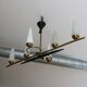 Mid-Century 6-Light Chandelier - Opaline and Brass