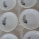 6 plates daisies flowers dessert arcopal 15992