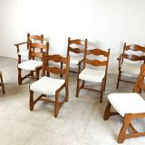 Vintage brutalist dining chairs, set of 8 - 1960s