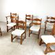 Vintage brutalist dining chairs, set of 8 - 1960s