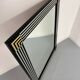 Large vintage mirror from the 1970s, DEKNUDT design, geometric wood decor