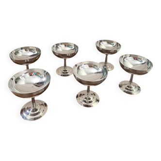 6 Remy Letang stainless steel ice cream cups