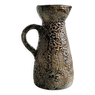 Large designer jug jug carafe in ceramic enamels lava cyclops honey.