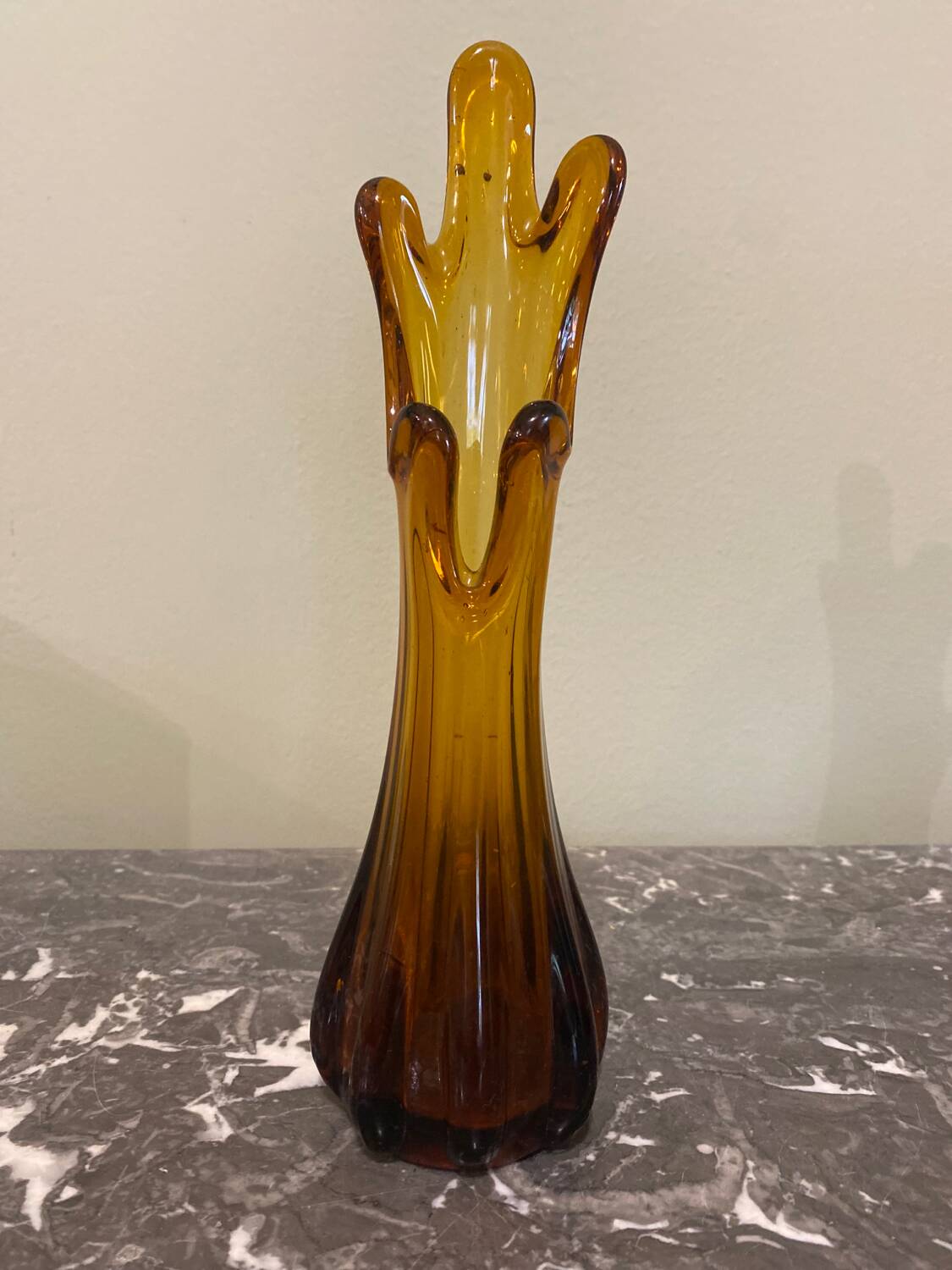 Amber glass vase