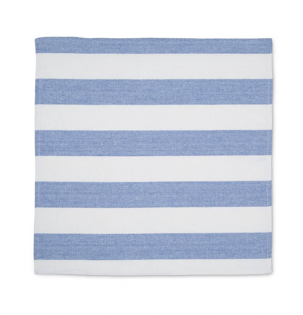 Set of 6 blue striped napkins