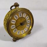 beautiful little golden mechanical alarm clock - vintage - TALGO - works
