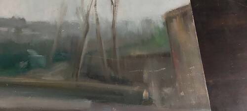Peinture à l'huile sur carton toilé, vue de Florence, première moitié du XXe siècle