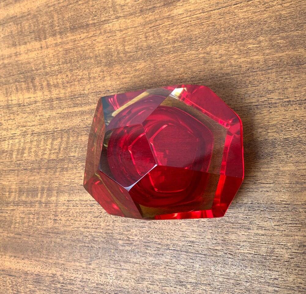 Vintage Italian Sommerso glass candlestick or ashtray