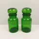 Set of 2 airtight green glass jars 22.5 cm