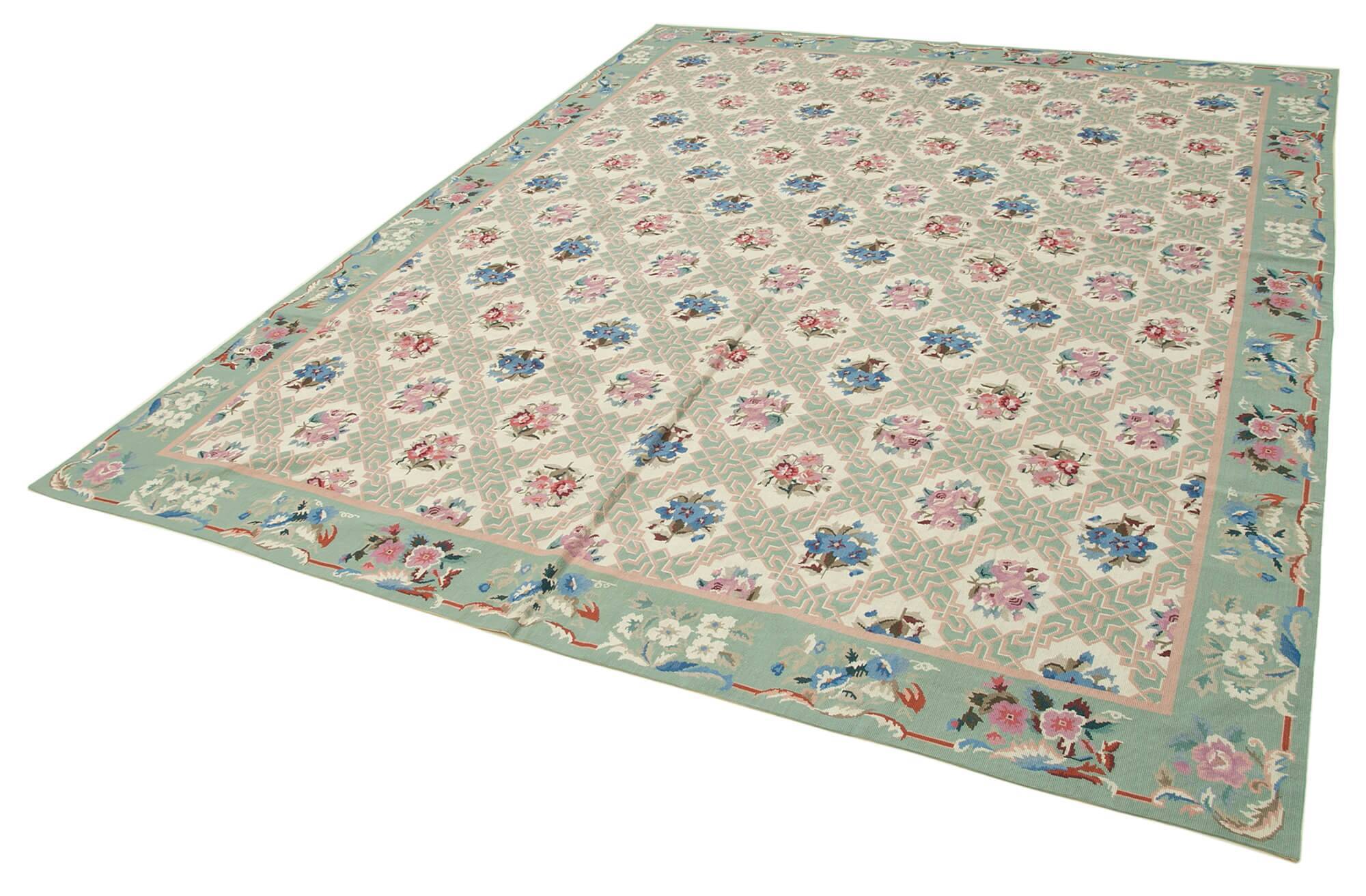 Handmade Vintage Flatweave Needlepoint Kilim 236 cm x 303 cm