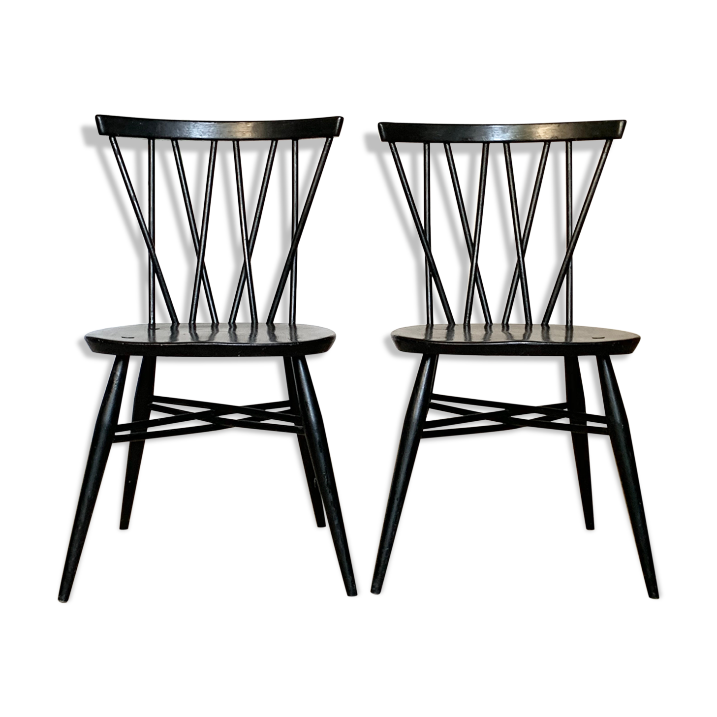 Vintage Ercol bar chairs pair