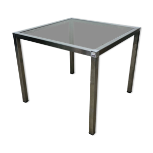 Table d'appoint chrome - verre