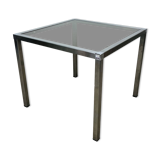 Chrome side table smoked glass 70s, end of sofa