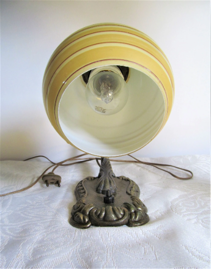 Lampe de bureau allemande, bronze et verre drgm vintage 1930-1940