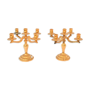 paire de candélabres en métal doré