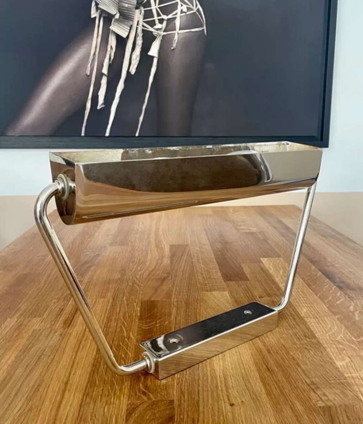 Vintage adjustable modernist wall lamp, chromed metal, France 1960