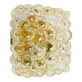 Applique ou plafonnier en verre à bulles ambré du milieu du siècle par Helena Tynell pour Limburg, années 1970