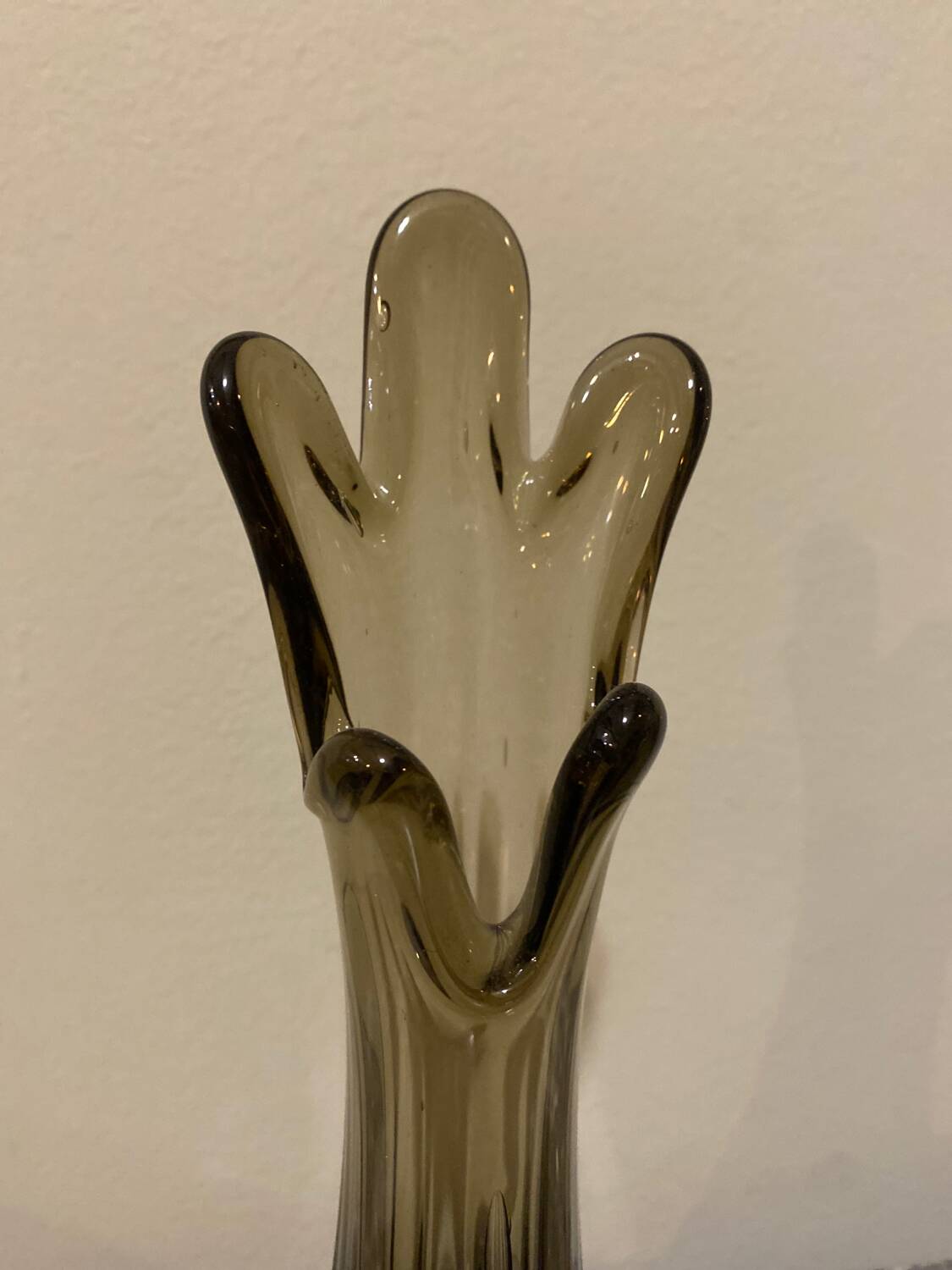 Vintage smoked glass vase