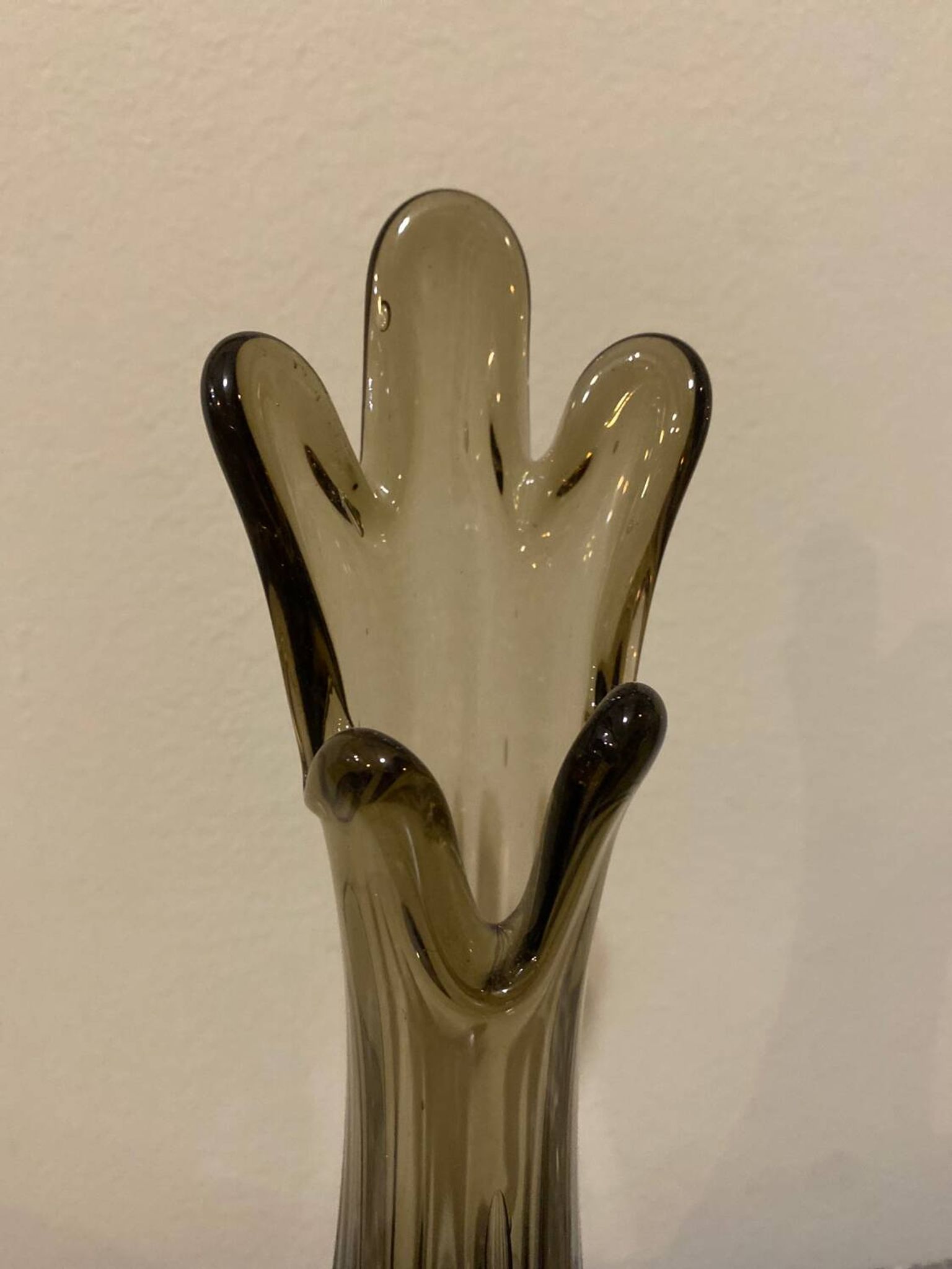 Vintage smoked glass vase