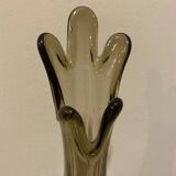 Vintage smoked glass vase