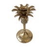 Pineapple, palm brass candlestick