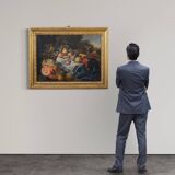 Great 17th century Italian painting, antique still life with fruit