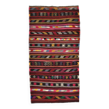 Burgundy Red Modern Pattern Kilim Rug, 162x313Cm