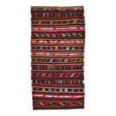 Burgundy Red Modern Pattern Kilim Rug, 162x313Cm