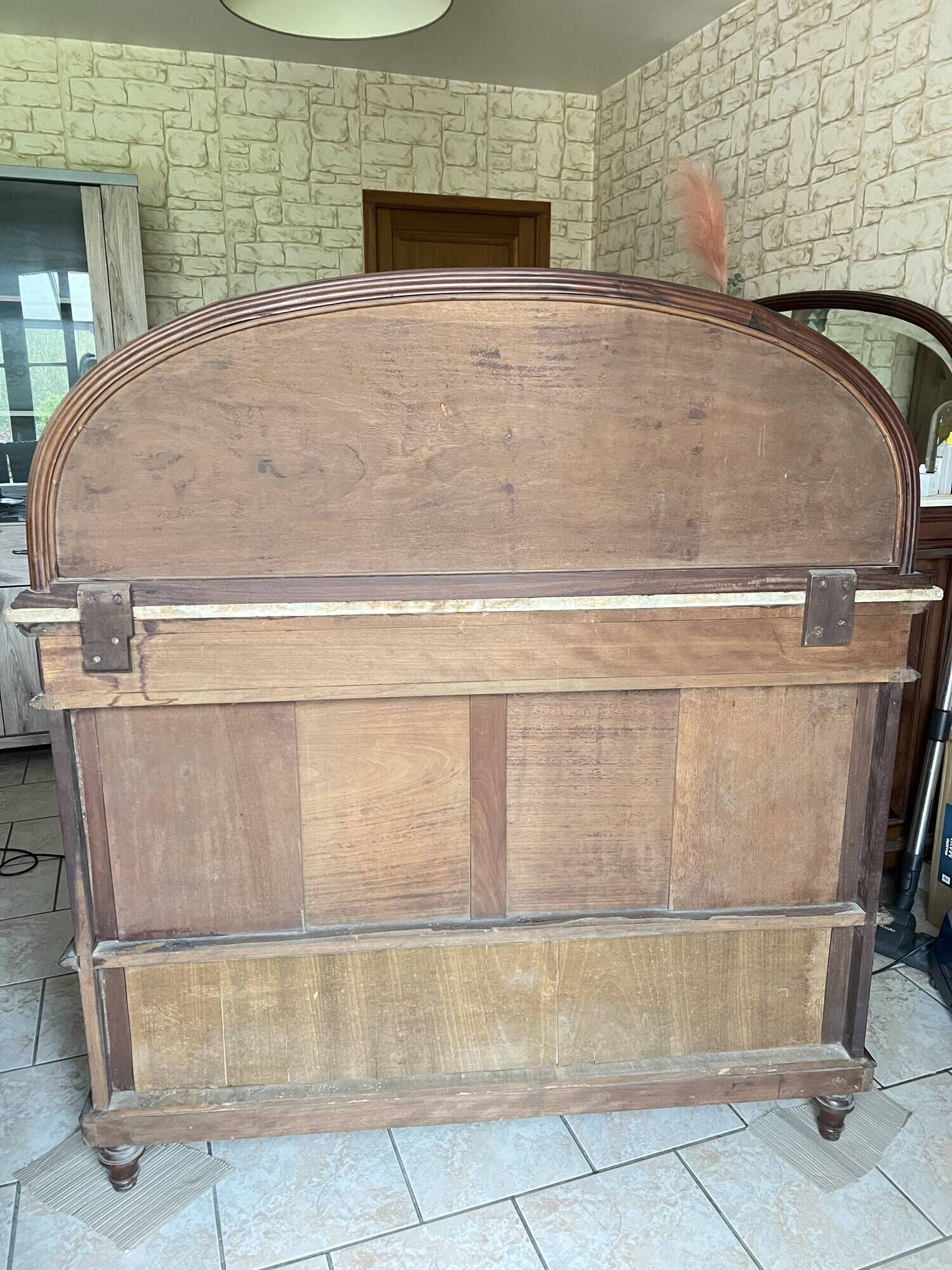 Vintage wooden furniture in marquetry style