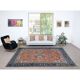 Hand-Knotted Vintage Turkish Red Area Rug. Traditional Wool Carpet for Home Decor