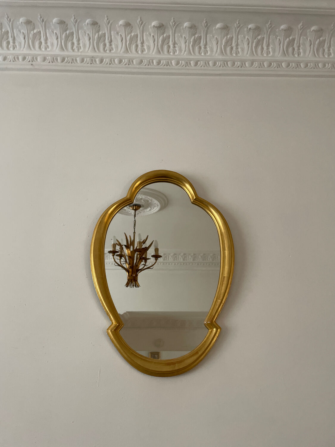 Gilded wood mirror 1950 Hollywood Regency