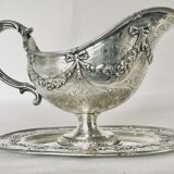 Saucière on solid silver tray