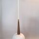 Suspension Louis Kalff  teck et opaline blanche 1950/1960.