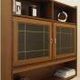 Danish oak display cabinet with lighting and adjustable shelves, 1960s