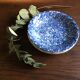 Lot de 3 assiettes creuses bleu moucheté Ceraminter