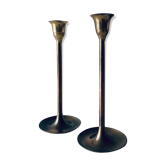 Pair of brass candle holders
