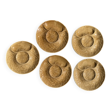 5 asparagus plates in earthenware Manufacture de Gien