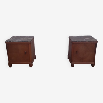 Curved and carved bedside tables - set of 2