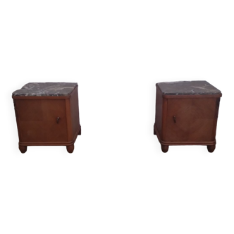 Curved and carved bedside tables - set of 2