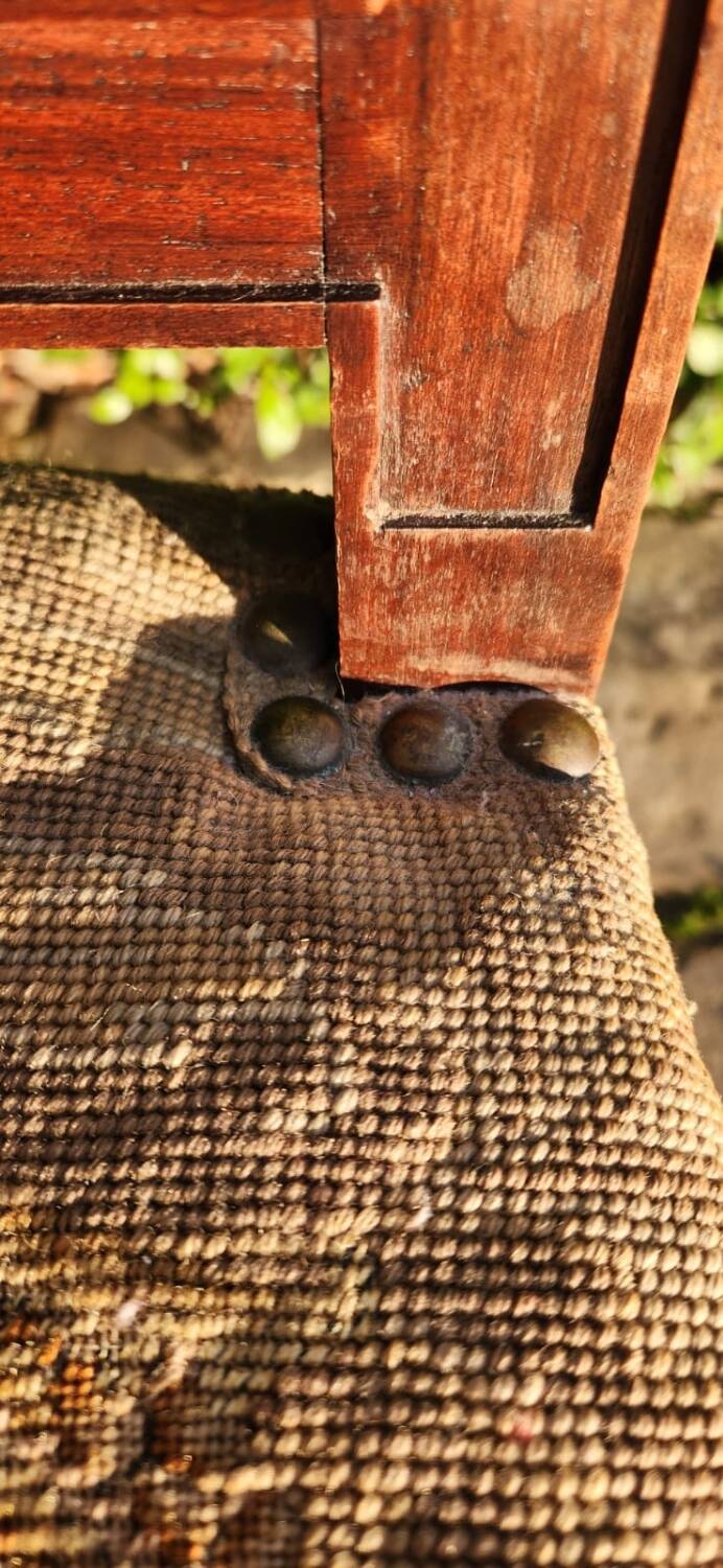 Antique carved walnut chair