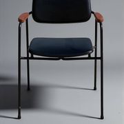 Armchair Eugen Schmidt, black faux leather model Coraline for Airborn 1960.