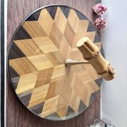 Plateau service marqueterie paille