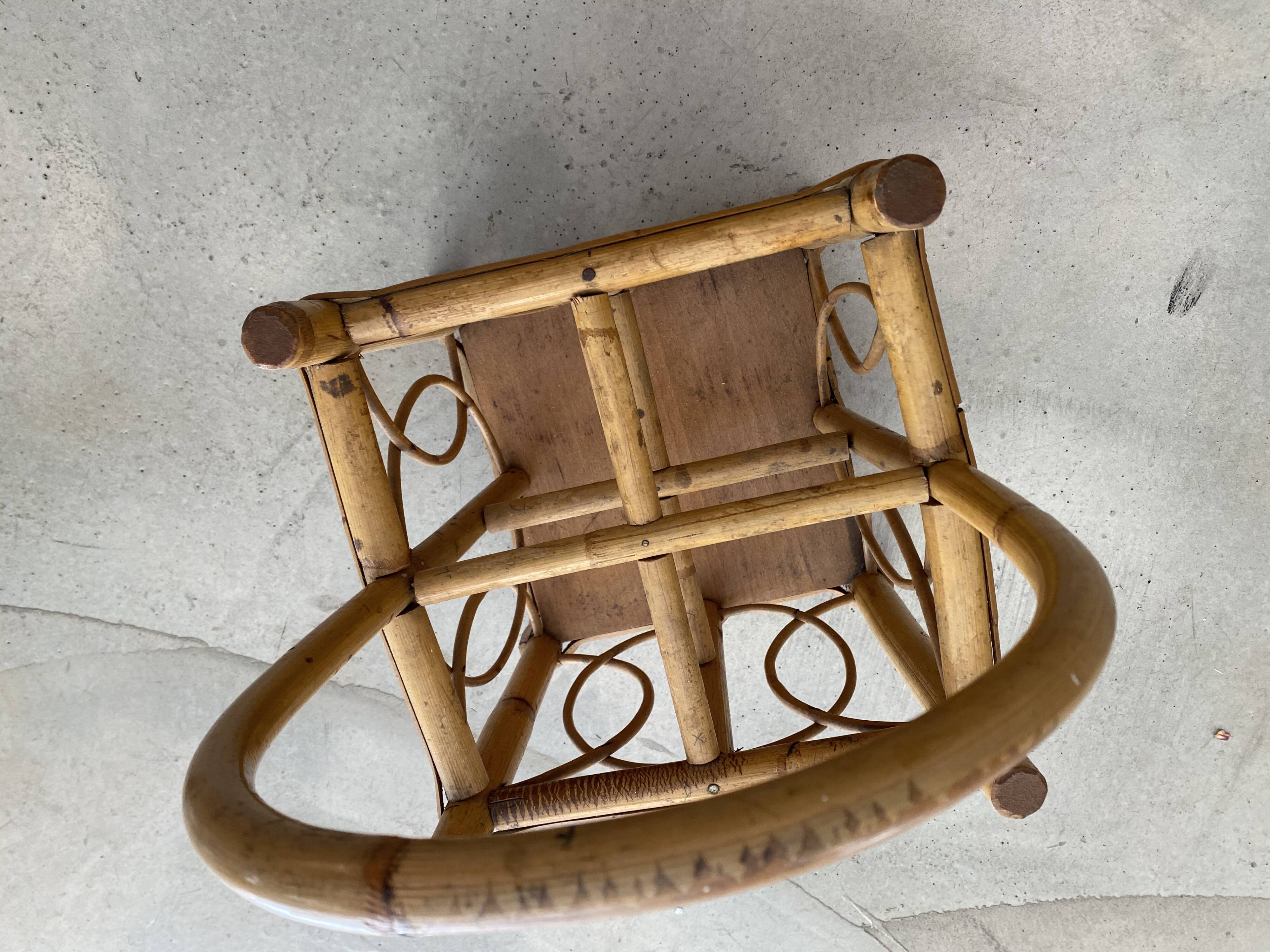 Rattan and bamboo bottle holder