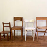 Petite chaise bistrot pour enfant en bois blanc