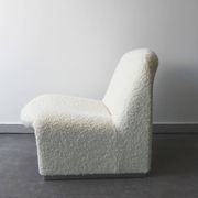 Pair of vintage Alky armchairs in steel and boucle wool by Giancarlo P.